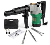 Telituny Martillo Perforador 1400 W, 30J Martillo de Demolición SDS-Plus Martillo Demoledor Eléctrico con Cincel Puntiagudo y Plano, 3600 RPM Martillo con Mangos Antivibraciones para Pizarra Hormigón