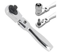 Telituny Mini Llave de Trinquete de 1/4 de Pulgada, Trinquete 2 en 1, Llave de Vaso de 72 Dientes, Trinquete de Cabeza Flexible Reversible, Llave Dinamométrica de Liberación Rápida, Llave