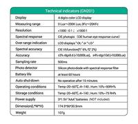 Telituny Mini medidor de Lux Digital 0-20,0000 Lux Medidor de iluminancia Pantalla LCD Iluminómetro de Mano Medidor de luz de Alta precisión Fotómetro Luxómetro