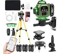 Telituny Nivel Láser Autonivelante 360 Grados, Nivel Láser Verde 16 Líneas con Trípode, Nivelador de Líneas Cruzadas Horizontales Verticales, para Obras Construcción, Decoración Hogar