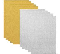 Telituny Papel de cartulina con purpurina, 40 hojas dorado y plateado, para manualidades, tarjetas, bodas, fiestas
