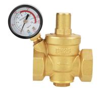 Telituny Reductor de Presión de Agua DN25, 1,6 MPa Regulador de Presión de Latón Ajustables con Manómetro, Válvulas Reguladoras de Presión de Agua, para Hogar, Industria, Agricultura, Comercio(32mm)