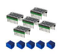 Telituny Stepper Motor Driver con Disipador de Calor, 5 pcs TMC2209 Controlador de Motor Paso a Paso, Ultra silenciosa Stepsticks Stepper Driver para impresora 3D Placa base Máquina herramienta CNC