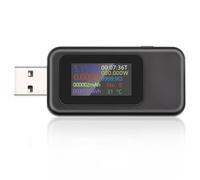Telituny USB Tester Medidor, DC 0-30V 0-5A KWS-MX18L Multímetro USB Digital, Pantalla a Color LCD Voltímetro y Amperímetro, Dispositivo de Probador USB para Cargadores, Alimentación USB (Puerto USB)