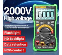 Telituny V9 Multímetro digital 6000 recuentos 2000 V Prueba de voltaje Capacimetro Voltímetro AC/DC Amperímetro Herramientas de prueba eléctrica (Verde)