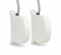 TELKES - Pack x2 Recogedor de Persiana Exterior Abatible - Enrollador de sobreponer con cinta para fijación en Pared o Marco Ventana - Sistema Universal (Pack x2 Blanco, Cinta 14mm)