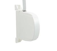 TELKES - Recogedor de Persiana Exterior Abatible - Enrollador de sobreponer con cinta para fijación en Pared o Marco Ventana - Sistema Universal (Blanco, Cinta 18mm)