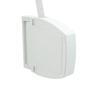 TELKES - Recogedor Plegable con Cinta 20mm Enrollador Abatible Universal color Blanco para Persiana Enrollable Instalación en Pared o Marco Ventana Sistema Resistente y Duradero (Blanco, Cinta 20mm)