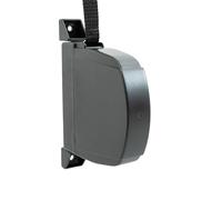 TELKES - Recogedor Plegable de Persiana Negro Cinta 14mm Enrollador Abatible Exterior de Sobreponer en Pared o Marco de Ventana Recambio Universal Reparable Correa Nylon 5,5 m Incluida (Negro, 14mm)
