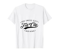 Tell City Indiana The Swiss City Retro Logo Hombres y Mujeres Camiseta