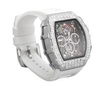 Tell de Barrio Análoga Impermeable, Cronógrafo Brillante Correa de Silicona Strap Analog Quartz Wutwatch para Boda para el Hombre (#2)
