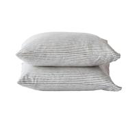 Tell Me More 2 Fundas de almohada Stonewashed lino 50x60 cm Grey-white