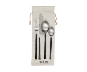 Tell Me More Set de cubiertos Steel. 4 piezas Acero sin abrillantar
