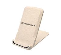 TELLUR Green Cargador rápido inalámbrico, Certificado Qi 15 W, Plegable para Viajes, Fabricado con Materiales ecológicos Naturales, alimentación Tipo C y Cable de Carga incluidos, Color Crema