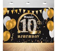 Telón de fondo de 1.5 x 1.2 m, globos negros y dorados con purpurina, fondo de fotografía para niños y niñas, suministros de decoración para cabina de fotos