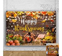 Telón de fondo de Acción de Gracias de 7 x 5 pies, otoño, feliz Acción de Gracias, fondo de fotografía, decoración de fiesta, pancarta de madera, tablero de pavo, calabaza, telón de fondo para sesión
