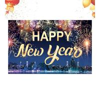 Telón de fondo de Año Nuevo | Decoración navideña 2D de 3 x 5 pies, fondo festivo decorativo, para fotógrafos, creadores de contenido, eventos escolares, pequeñas empresas, reuniones familiares