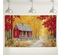 Telón de fondo de casa de campo, arte de pared rústico de granja, fondo de fotos acogedor para bodas de otoño, decoración de Acción de Gracias, 71 x 43 pulgadas