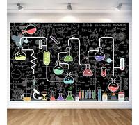 Telón de fondo de ciencia química de 5 x 3 pies, química, matemáticas, geometría, física, fondo de fotografía escrito a mano, experimentos químicos, decoración para niños, laboratorio de química