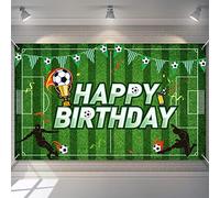Telón de Fondo de Fiesta de Cumpleaños de Fútbol Fondo de Foto de Campo de Fútbol Decoraciones de Fiesta de Cumpleaños de Tema de Fútbol Cabina de Foto, 5,9 x 3,6 Feet