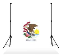 Telón de fondo de fotografía con estampado de bandera del estado de Illinois para sesiones de fotos de boda, estudio y ocasión