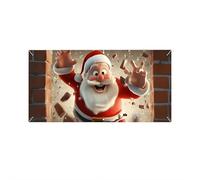 Telón de fondo de Navidad para fotografía, fondo de fotos 3D de Papá Noel, cartel de decoración de festividades para exteriores (B-400 x 180 cm)