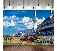 Telón de fondo decorativo de carreras de caballos, 1.5 x 0.9 m, temática de carreras de caballos, telón de fondo Derby, decoración de accesorios para cabina de fotos