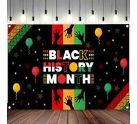 Telón de fondo del mes de la historia negra de 20 x 10 pies, póster inspirador del mes negro africano americano para aula, decoración de pared, pancarta para puerta, accesorios para fotos
