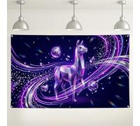 Telón de fondo geométrico de llama, elegantes decoraciones de fiesta violeta y negro, fondo de fotografía para interiores y exteriores, para eventos y celebraciones, 180 x 109 cm