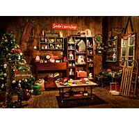 Telón de Fondo para fotografía de Taller de Papá Noel, Vintage, rústico, Madera, casa, cabaña, Regalo, decoración de árbol de Navidad, Fondo para niños, Retrato de Interior, Estudio fotográfico,