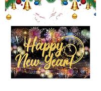 Telón De Fondo para Nochevieja,Cartel De Pared con Diseño 2D De Globos Dorados - 99x150 cm Decoraciones para Pared Feliz Año Nuevo 2026,para Fotografía Cumpleaños Estudio Accesorios Hogar y