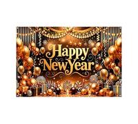 Telón De Fondo para Nochevieja | Decoración de Pared con Globos Dorados Impresión 2D | 99x150 cm Decoraciones para Pared Feliz Año Nuevo 2026,para Fotos Fiestas Cumpleaños Decoración Estudio Interior