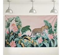Telón de fondo tropical de leopardo de la selva, hojas florales, arte exótico para sesión de fotos, decoraciones de fiesta en interiores y exteriores, suministros de cumpleaños temáticos de safari de