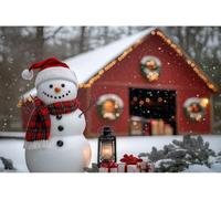 Telón Fondo Navideño para Fotografía y Decoración | Telones de Navidad con Múltiples Diseños y Tamaños para Transformar tu Hogar o Negocio en un Escenario Mágico (Muñeco de Nieve, 250 x 160 cm)