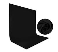 Telones de Fondo Negro para Vídeo de 1,5x2m, Bonvvie Sfondo Fotográfico Resistente a Las Arrugas, Fondo de Muselina Lavable para Estudio Fotográfico, Televisión, Zoom, Youtube, Reunión en Líne