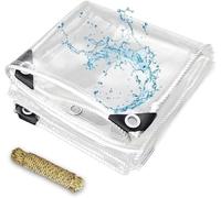 Teloni - Lona impermeable transparente de PVC, suave y plegable, resistente a la lluvia, resistente al desgarro y al viento, para barcos, balcones, campistas y jardines