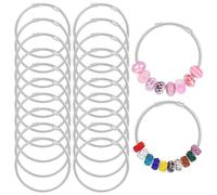 Telooco 20 pulseras de serpiente de acero inoxidable para hacer joyas, pulseras elásticas expandibles de plata para pulseras de abalorios, Acero inoxidable