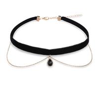 Telooco Negro Collar de Terciopelo con Colgante Collar de Disfraz Mujer Ajustable Gargantilla de Años 90 Collar en Capas para Mujer Accesorio de Joyería para Disfraz de Vampiro Nupcial