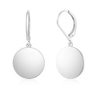 Telooco Pendientes Colgantes de Oro para Mujer Disc Leverback Colgantes de Moda Sencillos Pendientes de Gota Pequeños Pendiente de Disco Vintage de Fiesta de Años 80 y 90 para Mujeres (Plata)