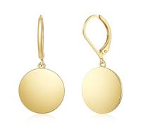 Telooco Pendientes Colgantes de Oro para Mujer Disc Leverback Colgantes de Moda Sencillos Pendientes de Gota Pequeños Pendiente de Disco Vintage de Fiesta de Años 80 y 90 para Mujeres (Oro)