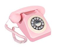 TelPal Teléfono Retro con Cable, teléfonos Antiguos Vintage, teléfonos fijos Antiguos clásicos de los años 30 para decoración del hogar y la Oficina, teléfono de Hotel novedoso con remarcación