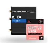 Teltonika RUT200 4G LTE - Router de banda ancha móvil + plan de datos de 30 días de 30 días del Reino Unido - Internet 4G compacto y fiable