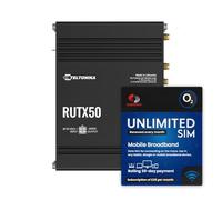 Teltonika RUTX50 - Router de banda ancha móvil de doble red 5G + plan de datos de 30 días de rotación O2 del Reino Unido - Internet 5G/4G de alta velocidad
