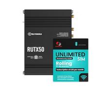 Teltonika RUTX50 - Router de banda ancha móvil de doble red 5G + plan de datos EE Rolling de 30 días del Reino Unido - Internet 5G/4G de alta velocidad
