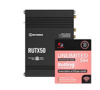 Teltonika RUTX50 - Router móvil de doble red 5G + plan de 30 días de 30 días - £25/mes, activación de código QR