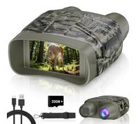 TELUHA Gafas de visión nocturna para adultos, pantalla HD de 3 pulgadas, prismáticos recargables de visión nocturna de 5000 mAh con tarjeta de 32 GB y grabación de video 4K para vida silvestre, caza