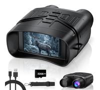 TELUHA Gafas de visión nocturna para adultos, prismáticos de visión nocturna 4K con batería recargable de 5000 mAh y tarjeta TF de 32 GB para caza, observación de vida silvestre y seguridad
