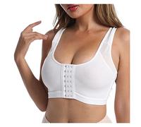 Telusu Talla Grande S-5XL Sujetador Postoperatorio Corrector De Postura Fajas Tops Cierre Frontal Sujetadores Diarios For Mujeres Mayores (Color : White, Size : XL/X-Large)