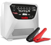 Telwin Touring 15 Cargador de baterías y mantenedor para baterías 12V/24V, tecnología TRONIC, con Pinzas