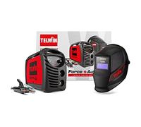 Telwin 815863 Force 165 Soldadora inverter a electrodo MMA con casque de soldadura automático y accesorios para soldadura, 230 V, 4,23 kg, Rojo